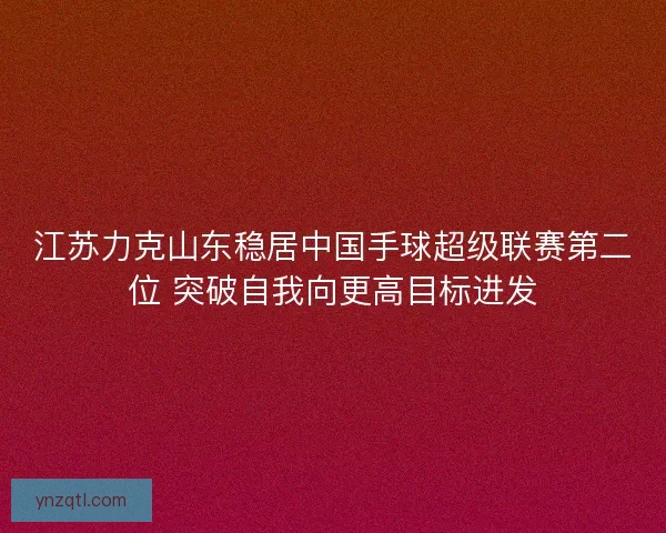江苏力克山东稳居中国手球超级联赛第二位 突破自我向更高目标进发